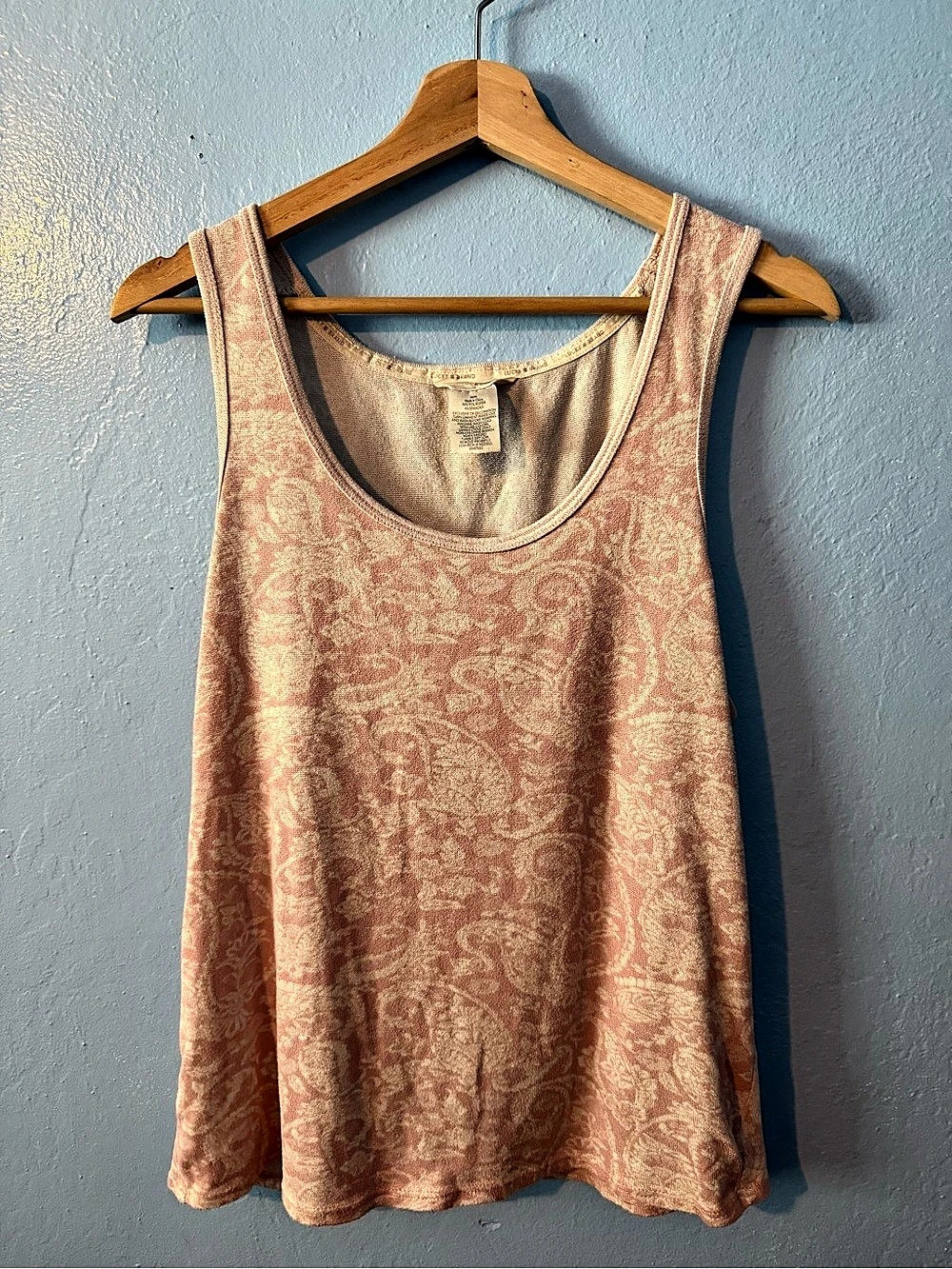 Lucky Brand Paisley Tank Top Pink & Brown Medium